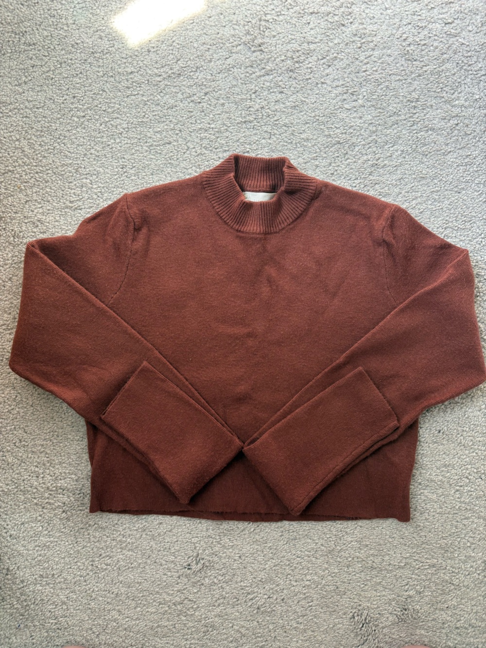 Altar’d State Cropped Mock Neck Women’s Sweater in Rust